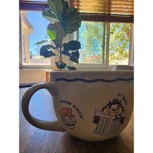 RARE 1998 Warner Brothers Studio Store Morning News Coffee Cup Tea Mug